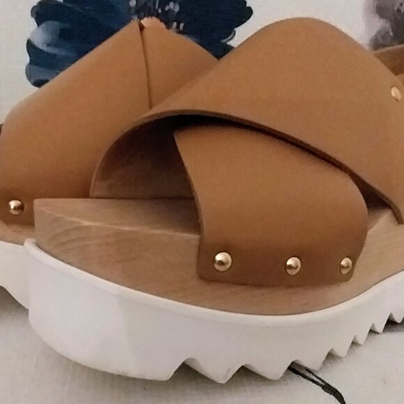 Stella McCartney Women' Elyse Wedge Platform slingback Sandal Shoes Size 39 - Picture 3 of 6